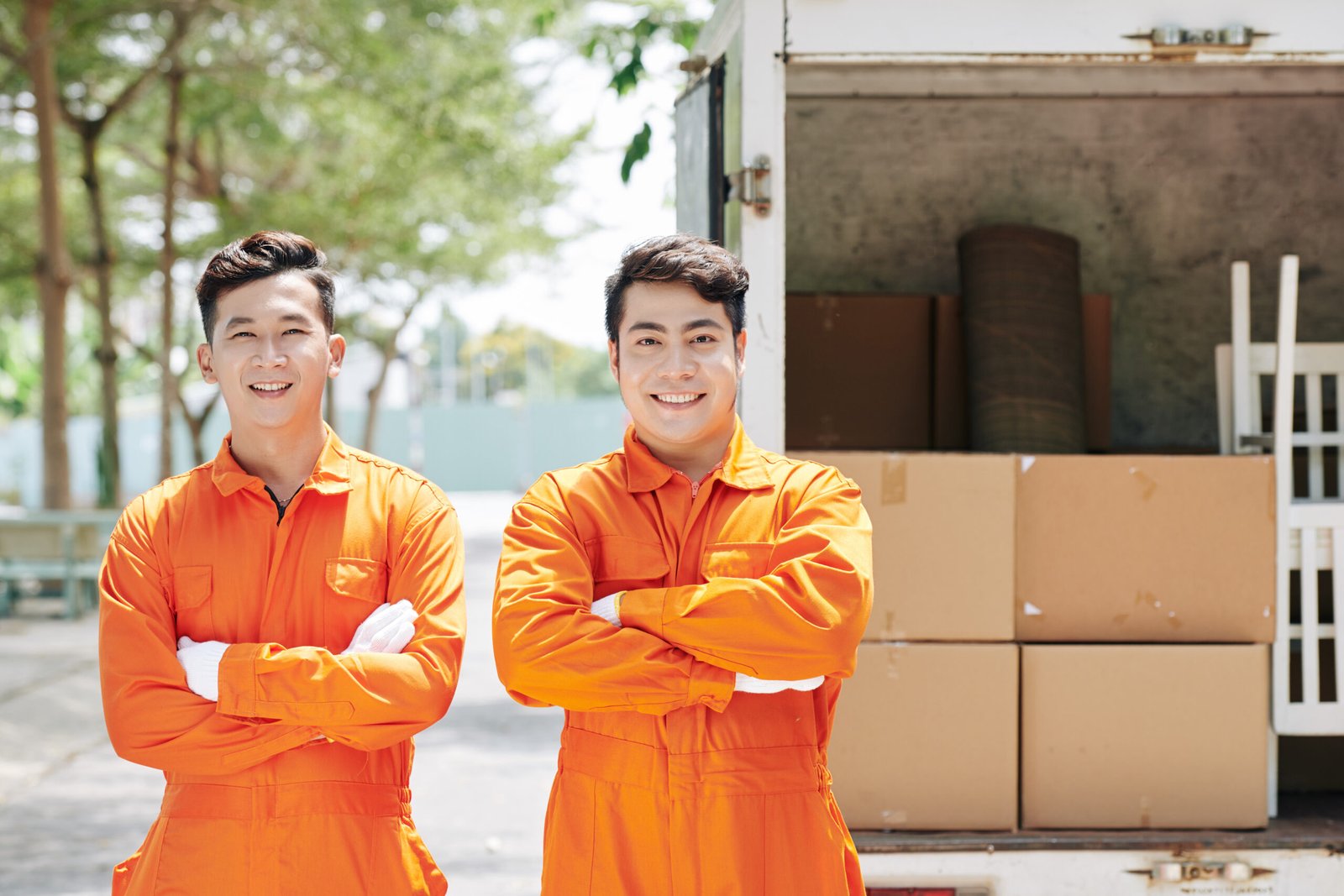 Two Moving Men In Uniform